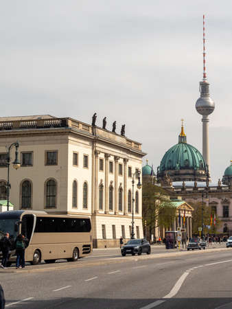 Germany, Berlin, view of the Berlin Cathedral and the TV towerのeditorial素材
