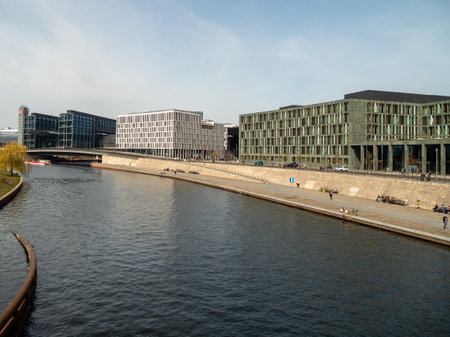 View of Berlin Central Station from the bridge.のeditorial素材