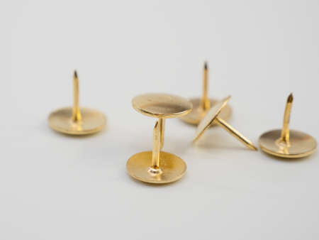 Set of metal paper clips. metal clips.