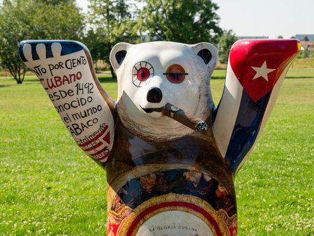 Berlin, Germany, July 31, 2022, Garden of the World. United Buddy Bears. Each Buddy bear has been individually designed by the artist for his home country. gardens of the world. Berlin, Germany, July 31, 2022のeditorial素材