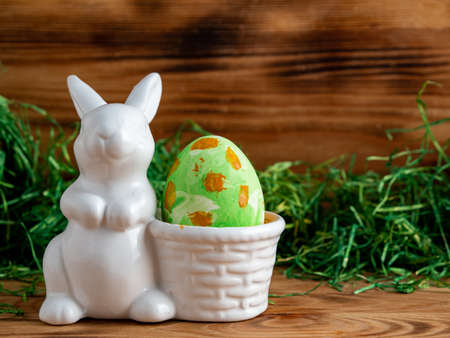 Painted Easter eggs. easter Painted Easter eggs on a wooden background.