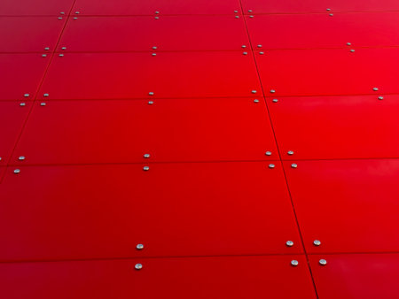 Red glass pattern abstract background. Red glass of the building. Red background.の写真素材