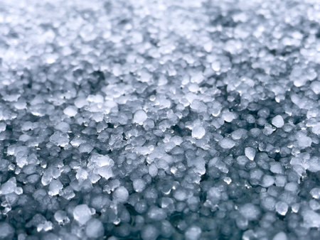Large hailstones on a dark background. background, texture. Close up.