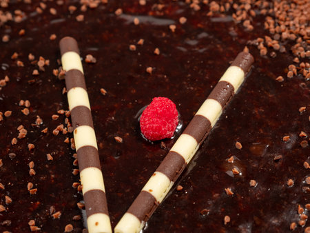 chocolate cake Delicious chocolate cake. sweets Dessert. Close up.の写真素材