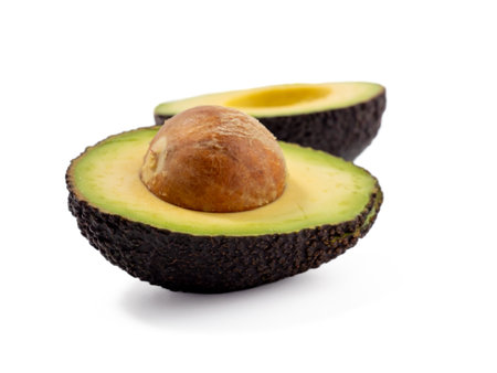 Avocado isolated on white background. Ripe avocado.