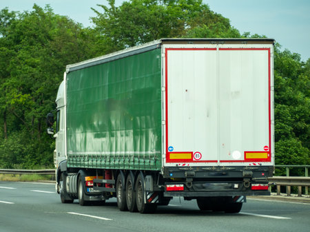Trucks on the European highway. Transportation of goods.の写真素材