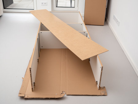Assembly of furniture and tools for self-assembly of furniture on the floor. Furniture assembly.の写真素材