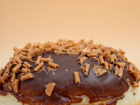Donut on an orange background. Sweet buns on an orange background.の写真素材