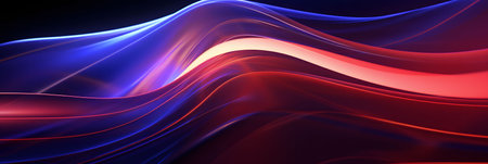 hi-tec abstract background with glowing waves .の素材
