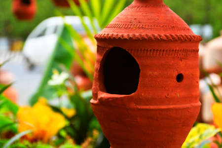 Crafts Clay Natural Nest House for Robin and Other Garden Birdsの写真素材