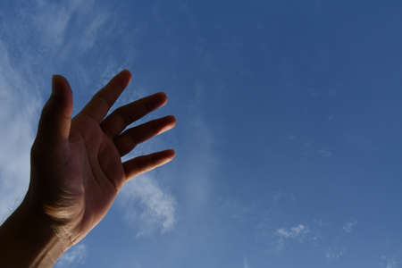 Counting with finger, finger concept, hand work, hand conceptの写真素材