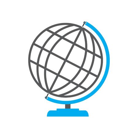 Globe icon on white background vector image. World map icon vector. Vector world map icons. Earth Globe flat icon vector. Set of vector globe earth icons.のイラスト素材