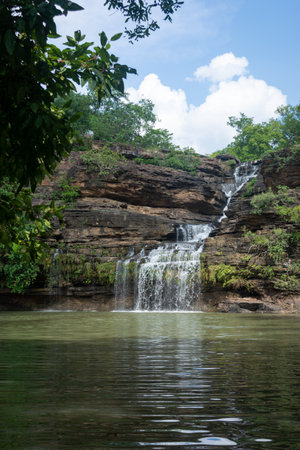 The Pandav Falls is a waterfall in the Panna district in the Indian state of Madhya Pradeshの写真素材