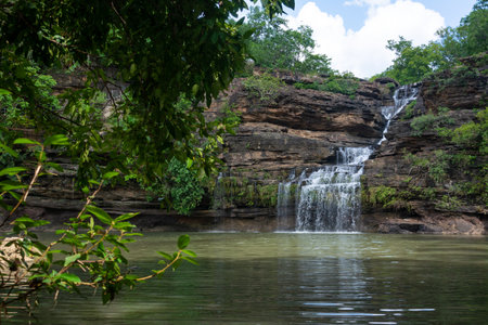 The Pandav Falls is a waterfall in the Panna district in the Indian state of Madhya Pradeshの写真素材