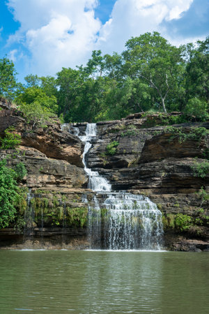 The Pandav Falls is a waterfall in the Panna district in the Indian state of Madhya Pradeshの写真素材