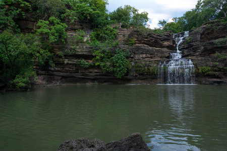 The Pandav Falls is a waterfall in the Panna district in the Indian state of Madhya Pradeshの写真素材