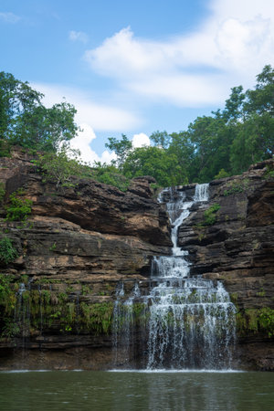 The Pandav Falls is a waterfall in the Panna district in the Indian state of Madhya Pradeshの写真素材