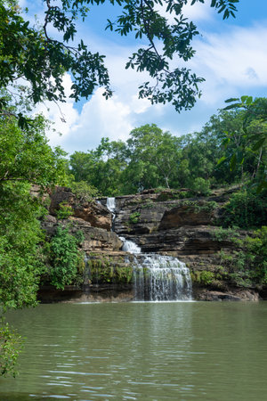 The Pandav Falls is a waterfall in the Panna district in the Indian state of Madhya Pradeshの写真素材
