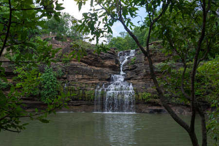 The Pandav Falls is a waterfall in the Panna district in the Indian state of Madhya Pradeshの写真素材