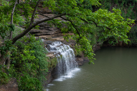 The Pandav Falls is a waterfall in the Panna district in the Indian state of Madhya Pradeshの写真素材