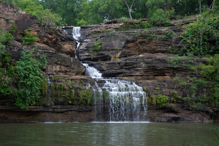 The Pandav Falls is a waterfall in the Panna district in the Indian state of Madhya Pradeshの写真素材