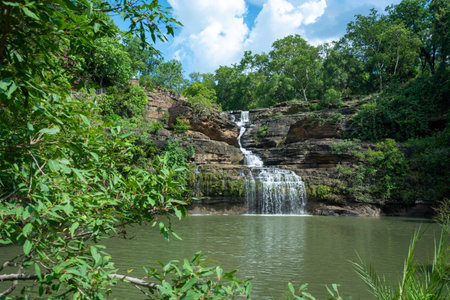 The Pandav Falls is a waterfall in the Panna district in the Indian state of Madhya Pradeshの写真素材