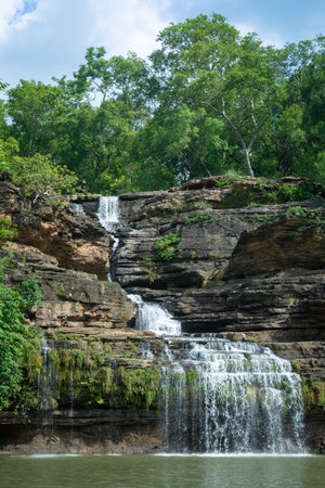 The Pandav Falls is a waterfall in the Panna district in the Indian state of Madhya Pradeshの写真素材