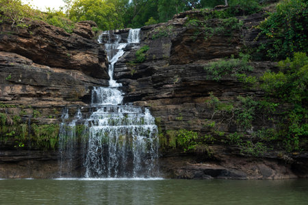 The Pandav Falls is a waterfall in the Panna district in the Indian state of Madhya Pradeshの写真素材