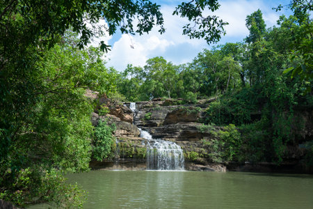 The Pandav Falls is a waterfall in the Panna district in the Indian state of Madhya Pradeshの写真素材