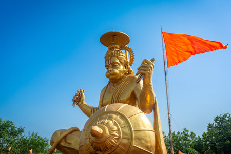 Pitra parvat hanuman statue in indore, madhya pradesh, india. It is the largest octa-mental statue of asia.の写真素材