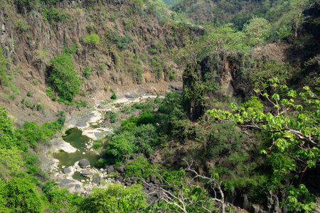 Patalpani Waterfall, Indore, Madhya Pradesh, India.の写真素材