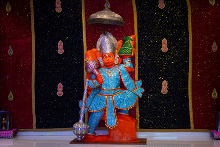 Statue of hindu lord hanuman in indoreの写真素材