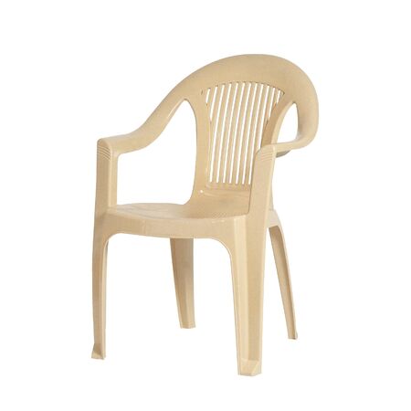 Plastic chair in white backgroundの写真素材