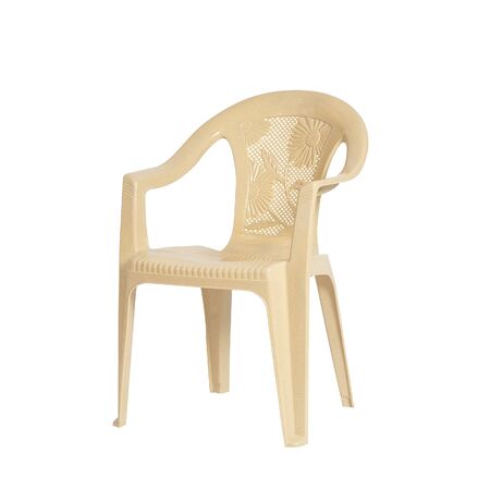 Plastic chair in white backgroundの写真素材