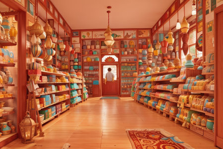 Interior of a souvenir shop in Moscowの素材