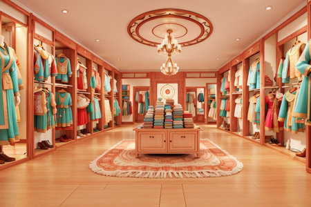 Interior of the dressing room in a luxury shopping mall. 3d renderingの素材