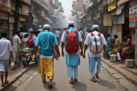 people on the street in Kolkata, India. Kolkata is the most populous city in the state of West Bengal.の素材