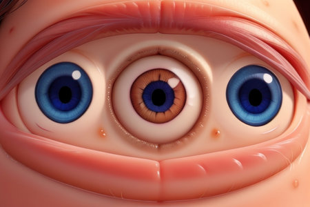 Close-up of the eyes of a monster. 3d renderingの素材