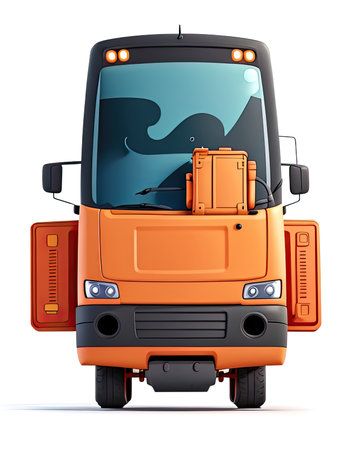 Truck with luggage on wheels isolated on white background. Vector illustration.の素材