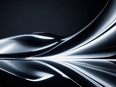 abstract metallic background with some smooth lines in it (3d render)の素材