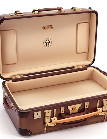 Suitcase on a white background. 3d render image.の素材
