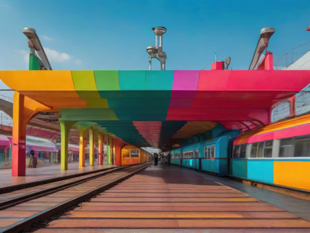 The colorful train station in Bangkok.の素材