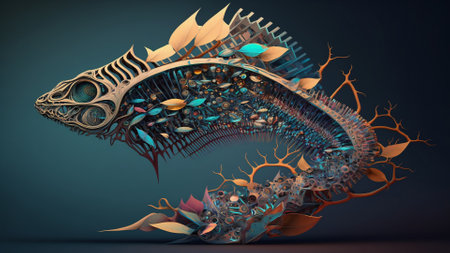 3d illustration of abstract geometric composition,digital artwork for creative graphic designの素材