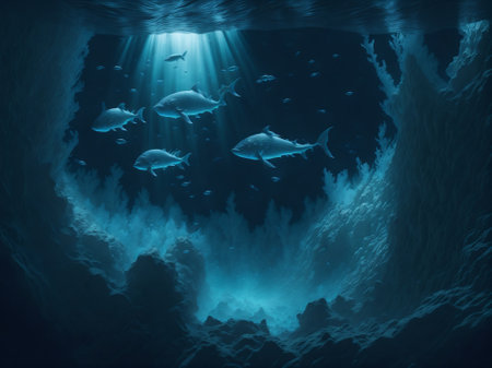 A fish world underwaterの素材