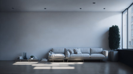 Modern bright interiors 3D rendering illustration  computer digitally generated imageの素材