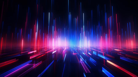 illustration of abstract technology background with glowing lines and particles, business grow futuristic technology lineの素材