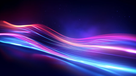 abstract background with glowing wavy lines and space for your textの素材