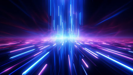 abstract background with blue and violet rays of light. 3d renderingの素材