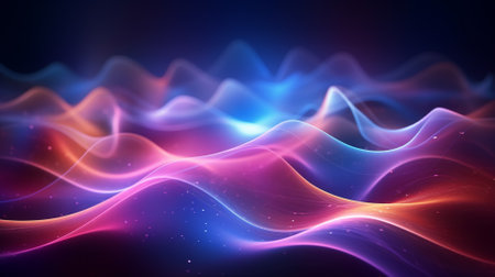 Abstract background with glowing lines and waves. Vector illustration for your designの素材