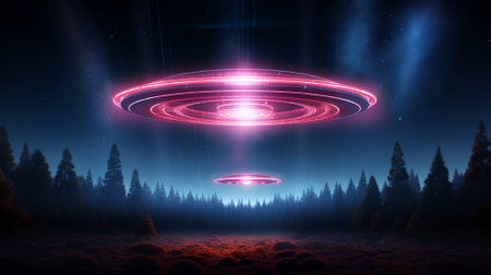 Futuristic alien planet in the sky. 3d rendering.の素材